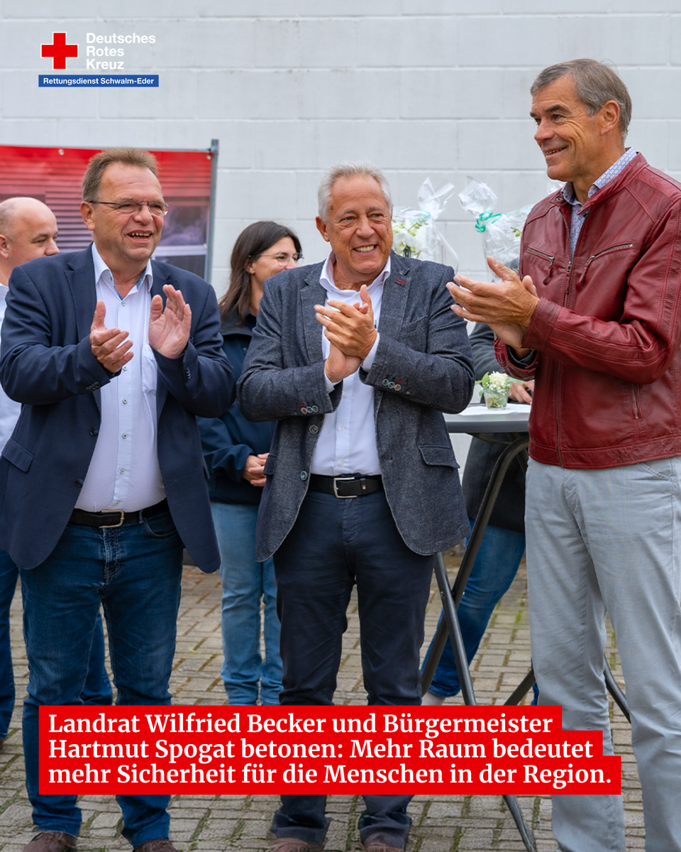 Landrat Wilfried Becker und Bürgermeister Hartmut Spogat betonen gemeinsam die Bedeutung der neuen Räume.